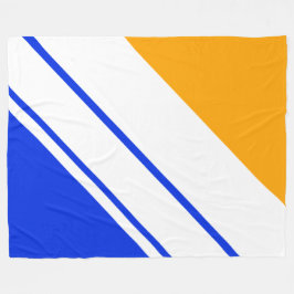 Manta Polar Rayas de Carreras blanca ancha amarilla y brillant