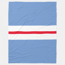 Manta Polar Rayas de Carreras blanca delgada azul claro deport