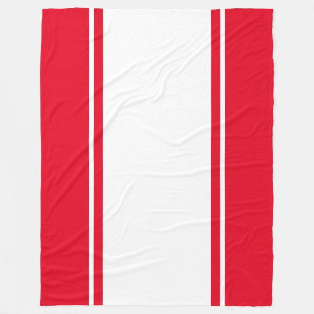 Manta Polar Rayas de Carreras blanca divertidas y brillantes (Anverso)