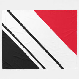 Manta Polar Rayas de Carreras blanco diagonal negro rojo brill