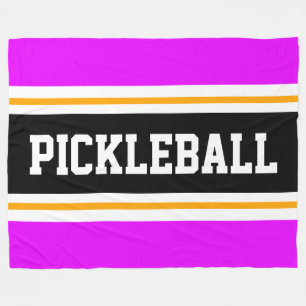 Manta Polar Rayas de Carreras de PICKLEBALL rosado amarillo br