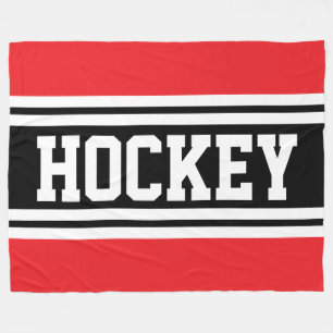 Manta Polar RAYAS DE CARRERAS deportivas de hockey rojas negra