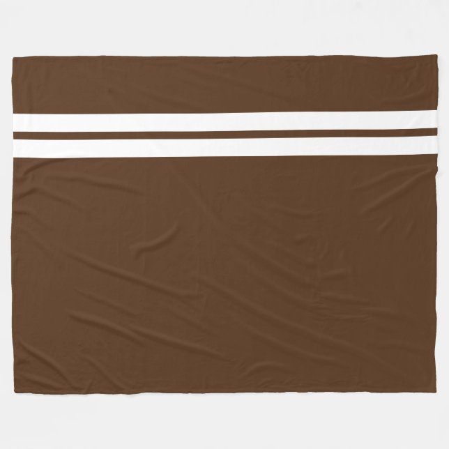 Manta Polar Rayas De Carreras Esporádica Doble Blanco Sobre Ma (Frente (Horizontal))