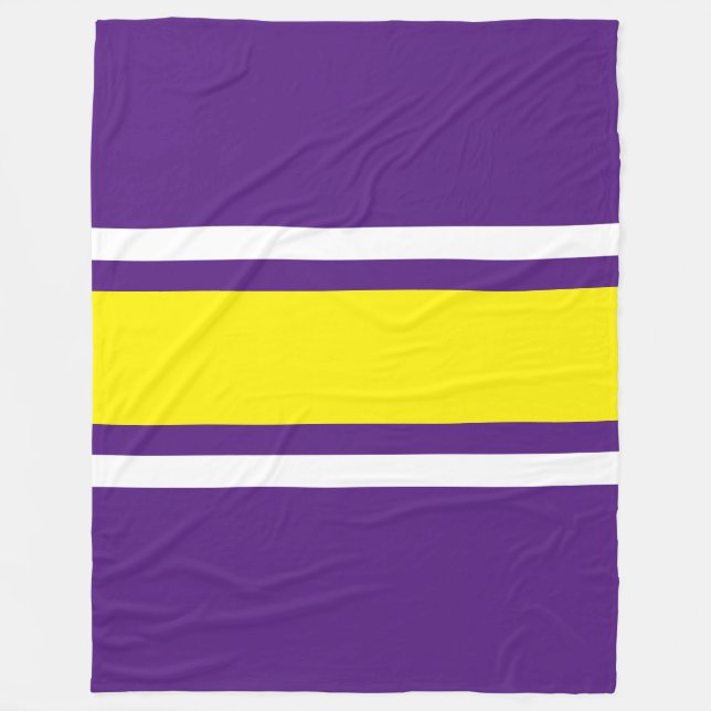 Manta Polar Rayas de Carreras púrpura blanco amarillo brillant (Anverso)