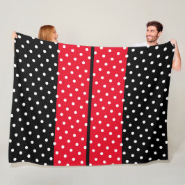 Manta Polar Rayas de Carreras roja brillante y blanco sobre ne