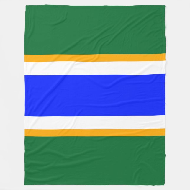 Manta Polar Rayas de Carreras verde amarillo blanco azul brill (Anverso)