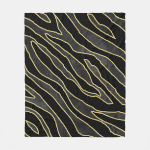 Manta Polar Rayas de cebra: Resumen Monocromo sin soldadura.