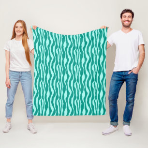 Manta Polar Rayas de cebra - Turquesa y Aqua