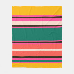 Manta Polar Rayas de color retro, fondo abstracto