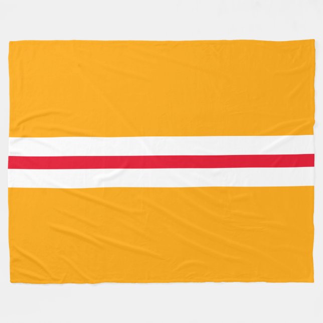 Manta Polar Rayas de la Carreras blanca roja amarilla dorada y (Frente (Horizontal))