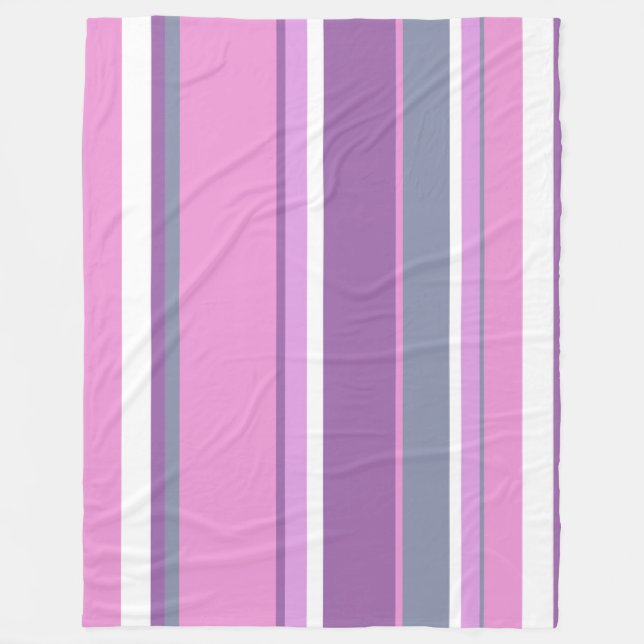 Manta Polar Rayas de lilac (Anverso)