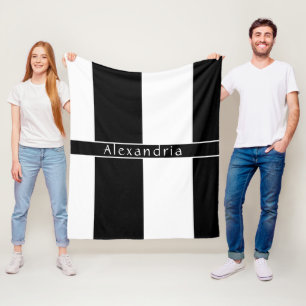 Manta Polar Rayas de moda en blanco y negro