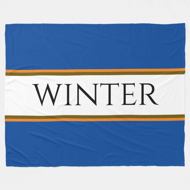 Manta Polar Rayas de Naranja blanco azul alpino esporádico (Frente (Horizontal))