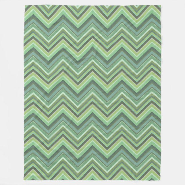 Manta Polar Rayas de zigzag verde oliva (Anverso)