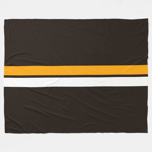 Manta Polar Rayas delgadas de Carreras amarilla blanca sobre m (Frente (Horizontal))