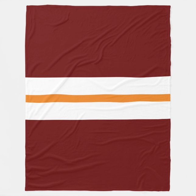 Manta Polar Rayas delgadas de Carreras blanca Naranja en rojo  (Anverso)