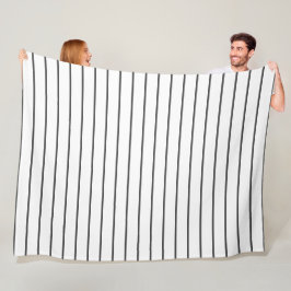 Manta Polar Rayas delgadas, gris de carbón vegetal sobre blanc