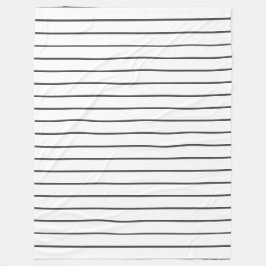 Manta Polar Rayas delgadas, gris de carbón vegetal sobre blanc