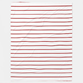 Manta Polar Rayas delgadas, rojo pálido sobre blanco