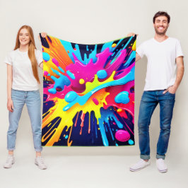 Manta Polar Rayas dinámicas de pintura fluorescente