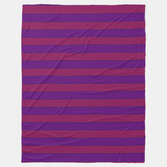 Manta Polar Rayas estampadas rosadas y moradas (Anverso)