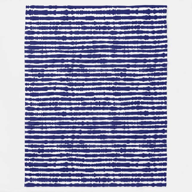 Manta Polar Rayas estilo Batik Índigo (Anverso)
