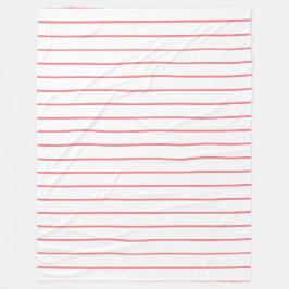 Manta Polar Rayas finas, rosa pálido sobre blanco
