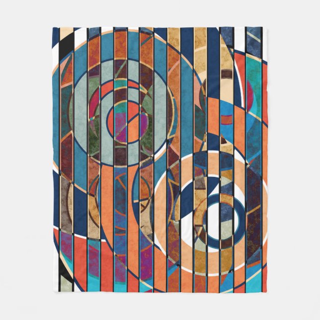 Manta Polar Rayas geométricas coloridas, resumen (Anverso)