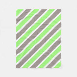 Manta Polar Rayas grises verdes modernas