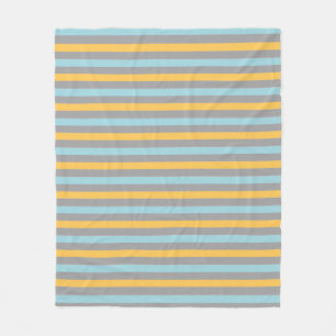 Manta Polar Rayas horizontales turquesa, gris y amarillo