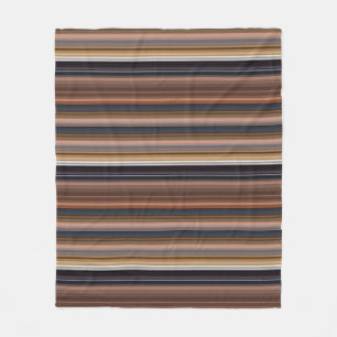 Manta Polar Rayas marrones azules cortas