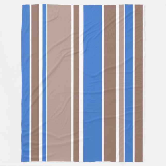 Manta Polar Rayas marrones y azules (Anverso)