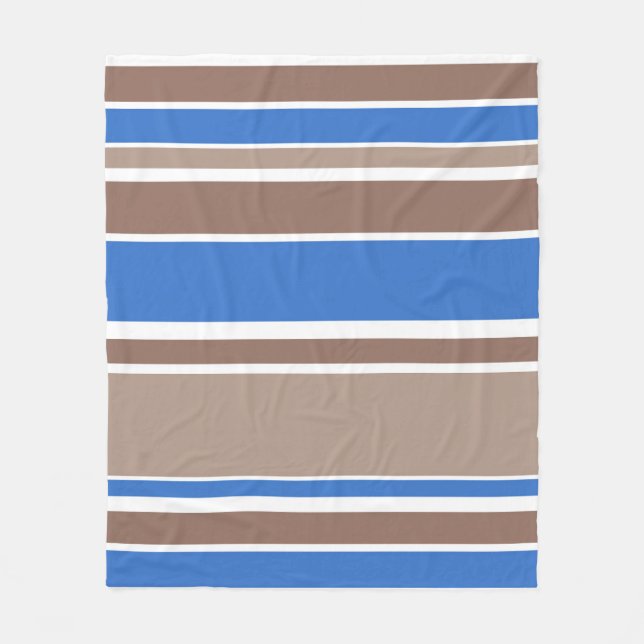 Manta Polar Rayas marrones y azules (Anverso)