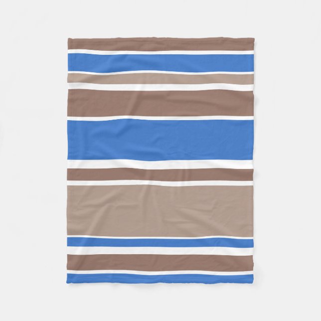 Manta Polar Rayas marrones y azules (Anverso)