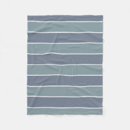 Manta Polar Rayas Modernas de Azul Polvoriento y Verde