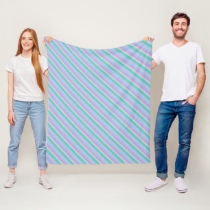 Manta Polar Rayas Multicolores Pastel