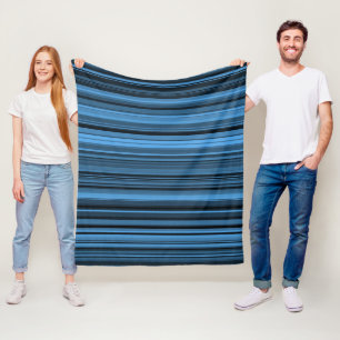 Manta Polar Rayas Negras Azules