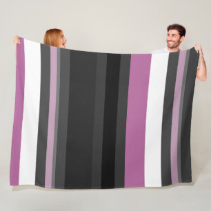 Manta Polar Rayas negras, grises y blancas