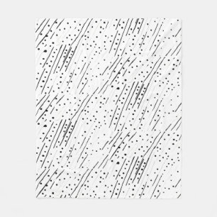 Manta Polar Rayas o puntos de polka negro, blanco, gris