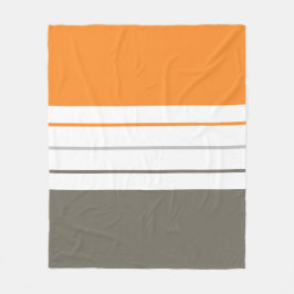 Manta Polar Rayas otoñales grises Naranjas modernas