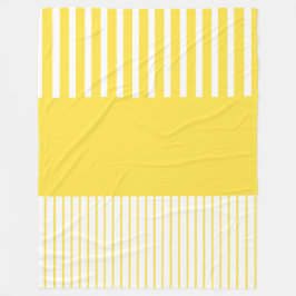 Manta Polar Rayas pop de color - Amarillo limón y blanco
