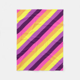 Manta Polar Rayas Retro Púrpura Rosa Pequeña Funda De Fleece