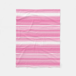 Manta Polar Rayas rosadas