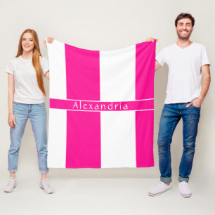 Manta Polar Rayas rosadas calientes personalizadas