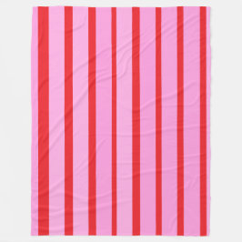 Manta Polar Rayas rosadas y rojas