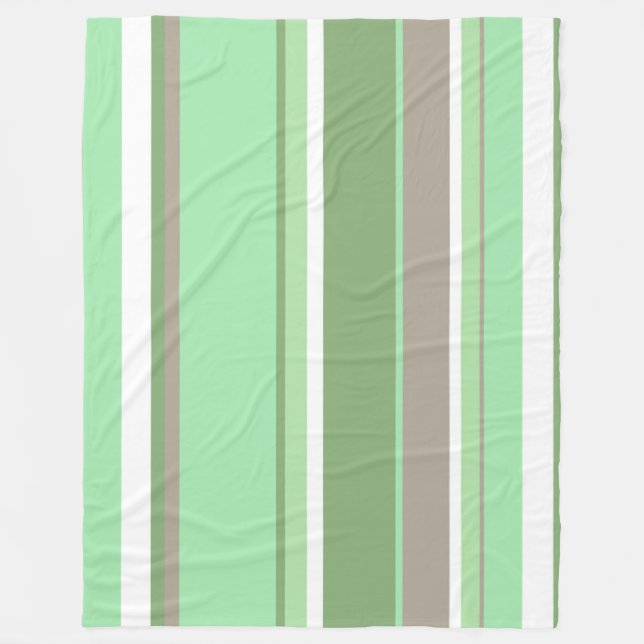Manta Polar Rayas verdes pálidas (Anverso)