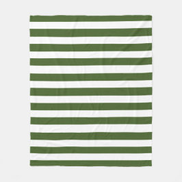 Manta Polar Rayas verdes y blancas