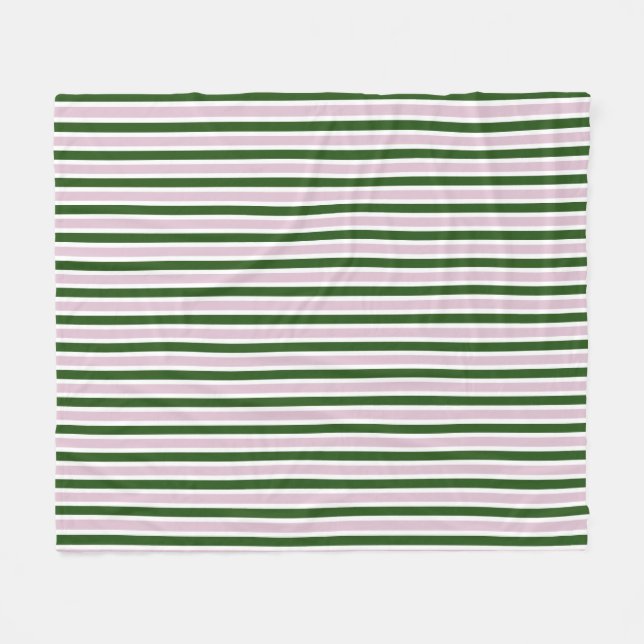 Manta Polar Rayas verdes y rosas (Frente (Horizontal))