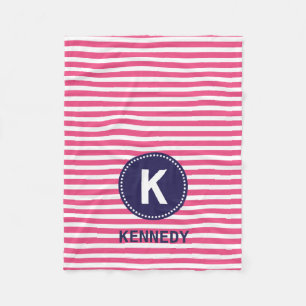 Manta Polar Rayas y azules marinos combinados de las rosas