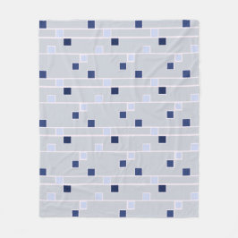 Manta Polar Rayas y cuadrados de azul retro